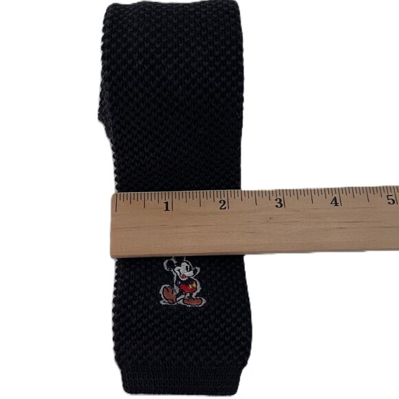VTG WALT DISNEY PROD MICKEY MOUSE NECKTIE BLACK Cotton MADE IN USA 1090AT - Picture 5 of 6